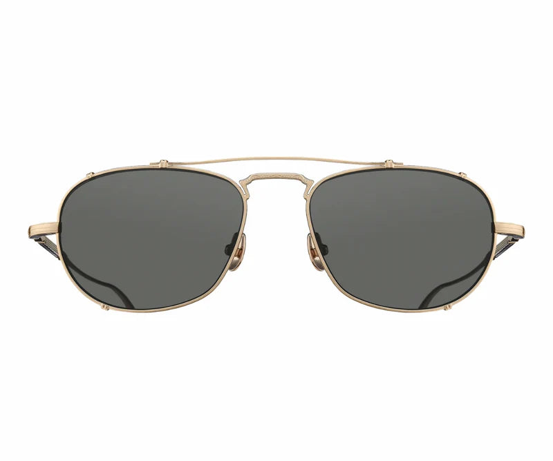 Matsuda M3151 BG/54 – Gold Titanium Square Sunglasses with Grey Lenses