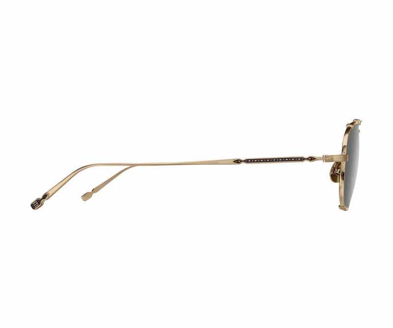 Matsuda M3151 BG/54 – Gold Titanium Square Sunglasses with Grey Lenses