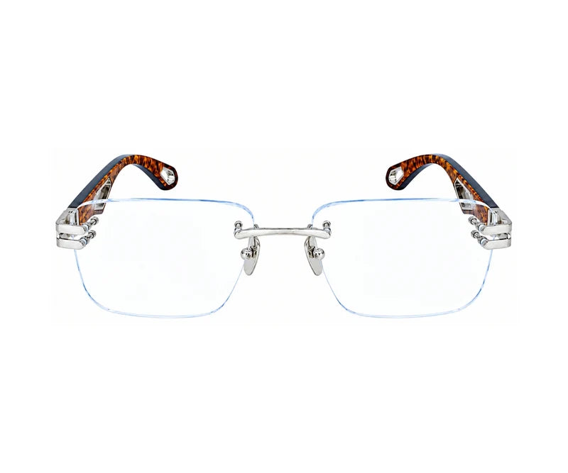 MAYBACH THE HIGHNESS II Color PA/WDB/Z65 Palladium Plated Grey Gunmetal Wood Titanium Rimless Eyeglasses