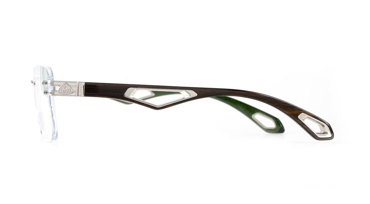 MAYBACH THE HIGHNESS II Color PA-WGC-Z65 Palladium Plated Titanium Ebony Forrest Green Maple Eyeglasses Frame