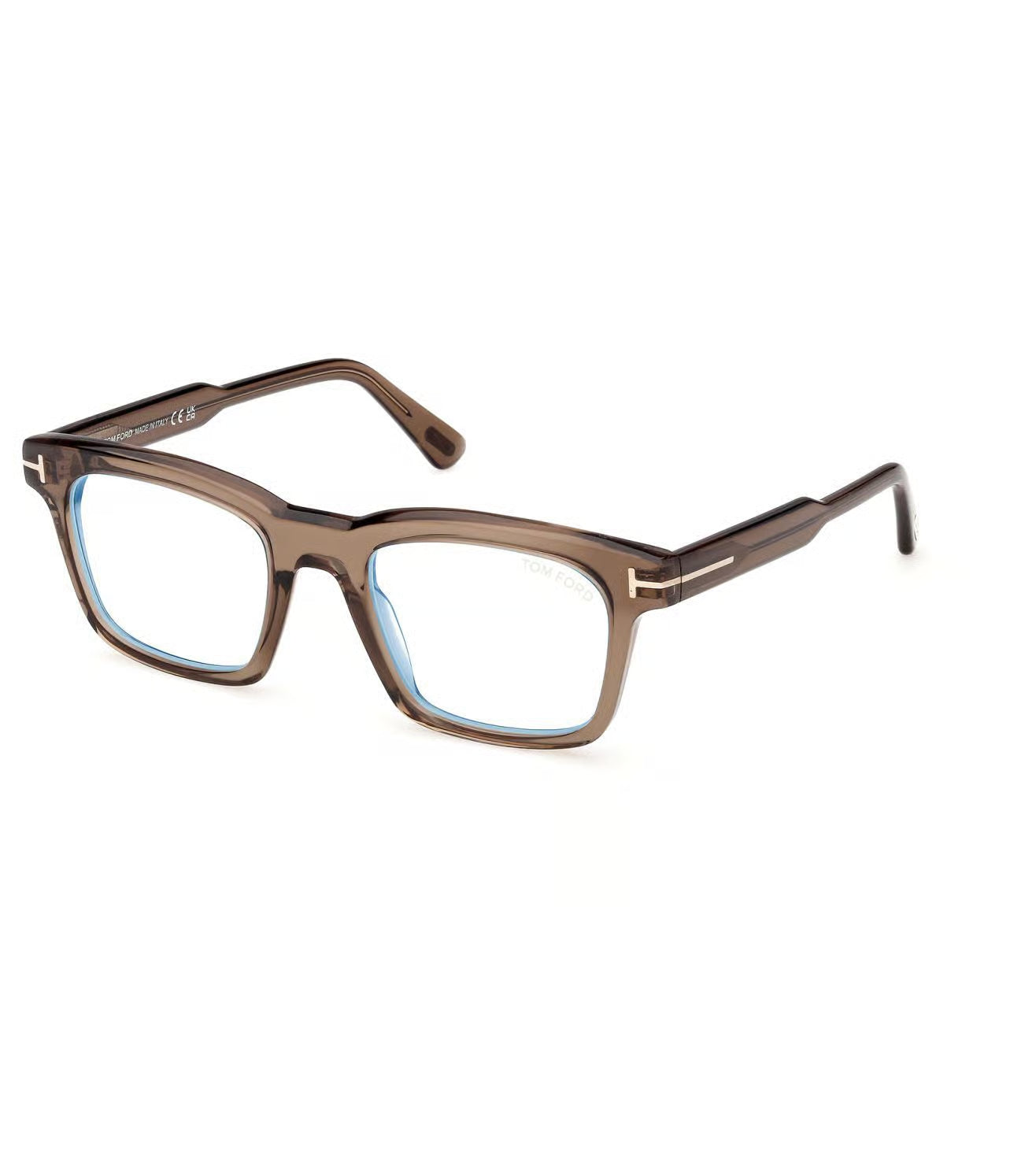 Tom Ford FT6122-B Color 048 Solid Brown Acetate Full Rim Square Glasses Frame