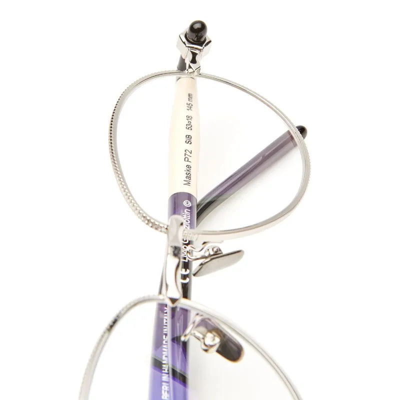 Kuboraum P72 SIB – Silver with Cream & Black Shine Temples