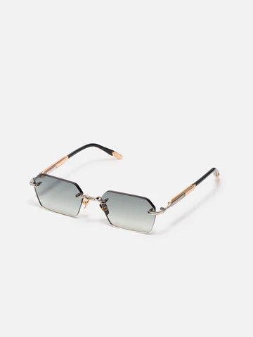 John Dalia R03 C409 Luxury Rimless Platinum Plated Sharp Rectangle G15 Gradient Sunglasses