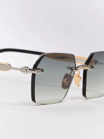 John Dalia R03 C409 Luxury Rimless Platinum Plated Sharp Rectangle G15 Gradient Sunglasses