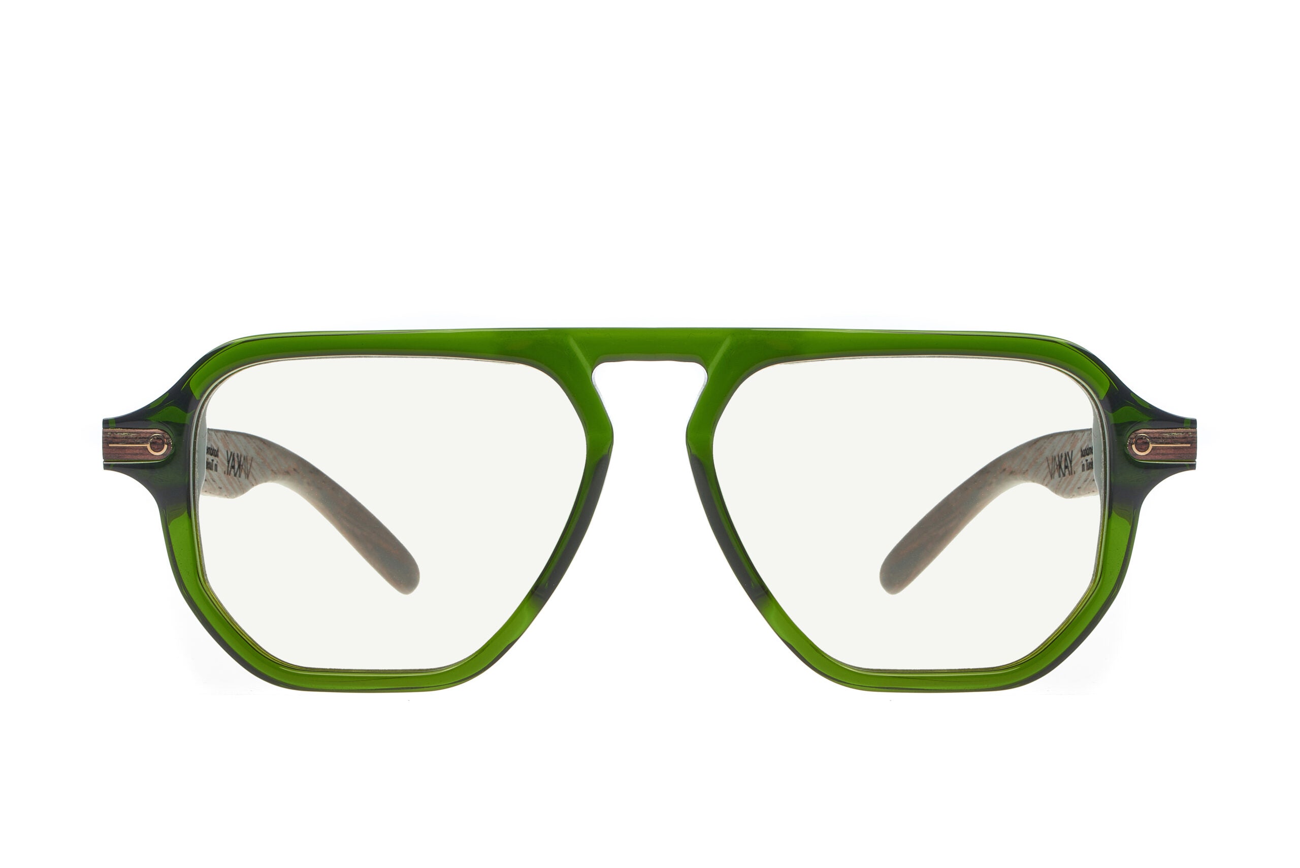 VAKAY Bold V27 Green Handmade Wooden Oversized Sunglasses