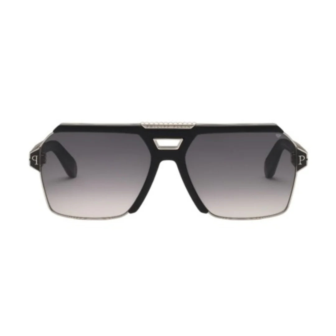 PHILIPP PLEIN SPP 147M 63 K07 – Black Round Metal Sunglasses