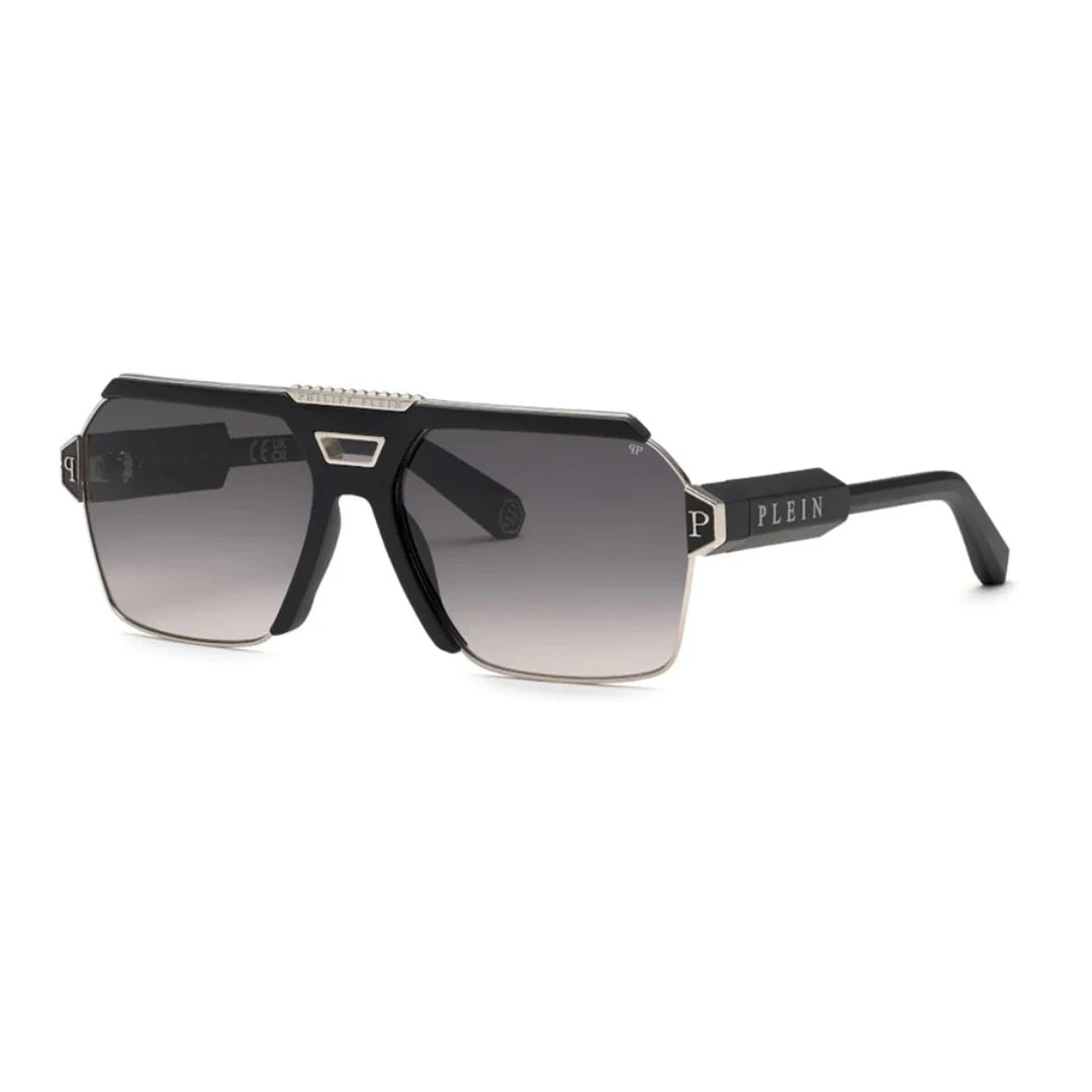 PHILIPP PLEIN SPP 147M 63 K07 – Black Round Metal Sunglasses
