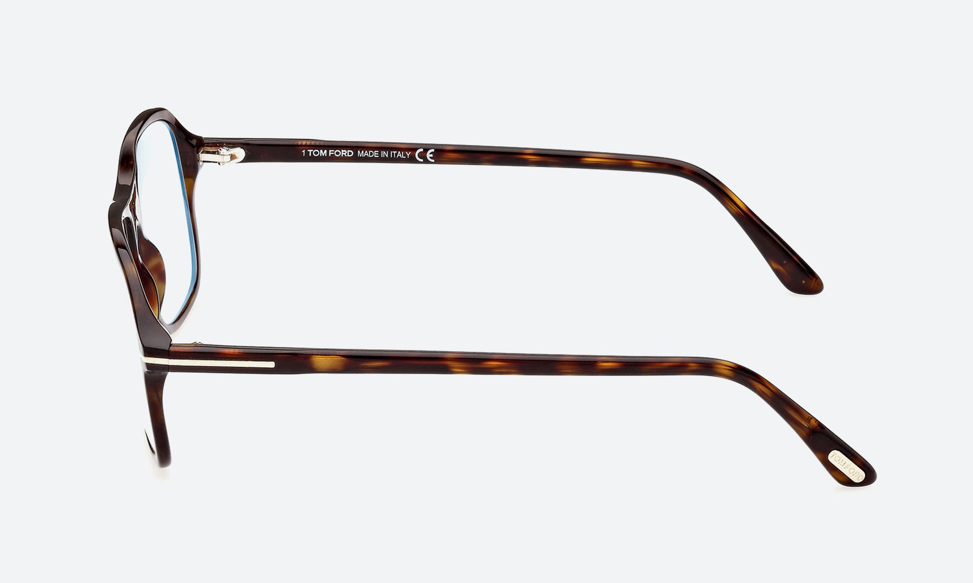 Tom Ford TF5806-B 052 Polished Havana Full Rim Acetate Large Square Blue Block Optical Eyeglasses Frame