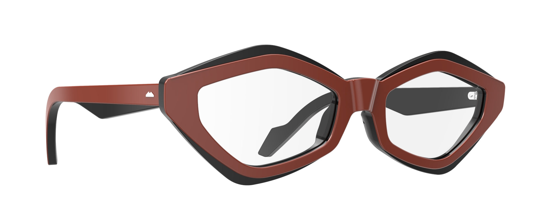 Original Vintage Sunglasses Gloss Double GD02 Coral Bichromatic Frame
