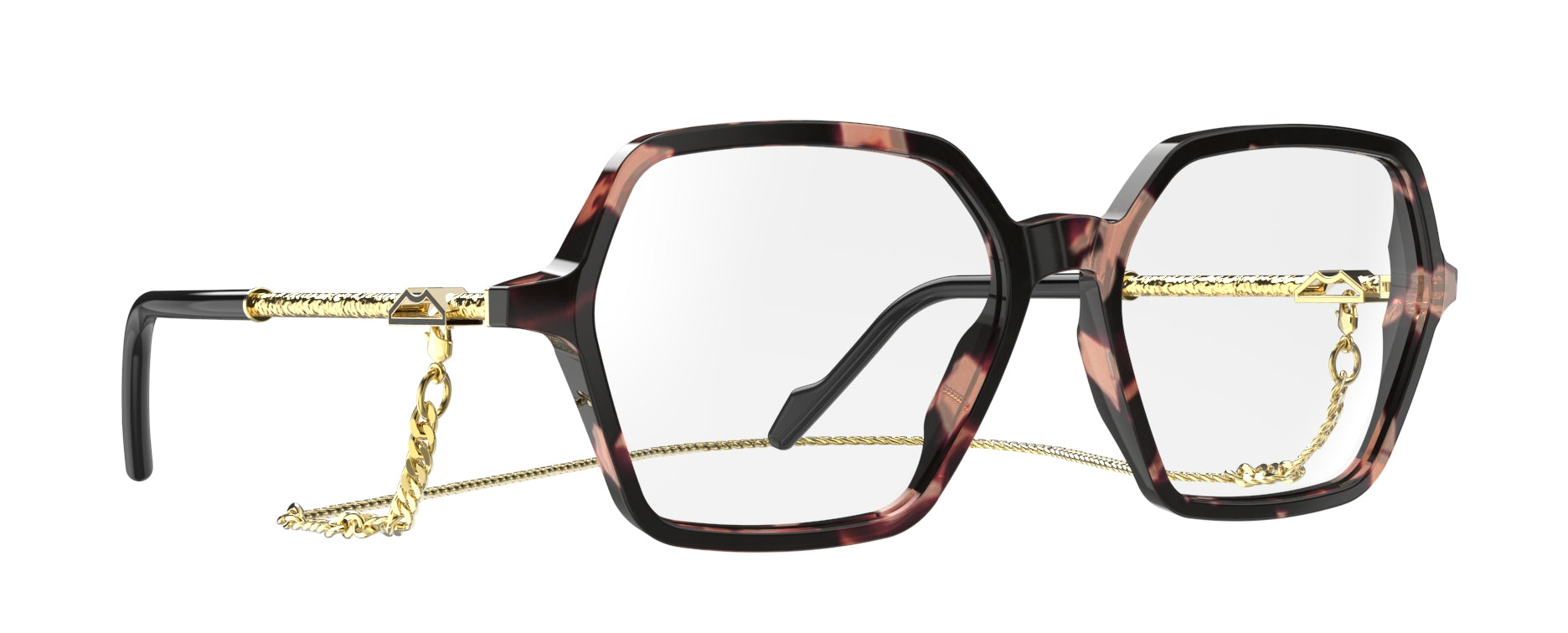 Original Vintage Sunglasses Naples View NIV02 Dark Pink Hexagonal Frame
