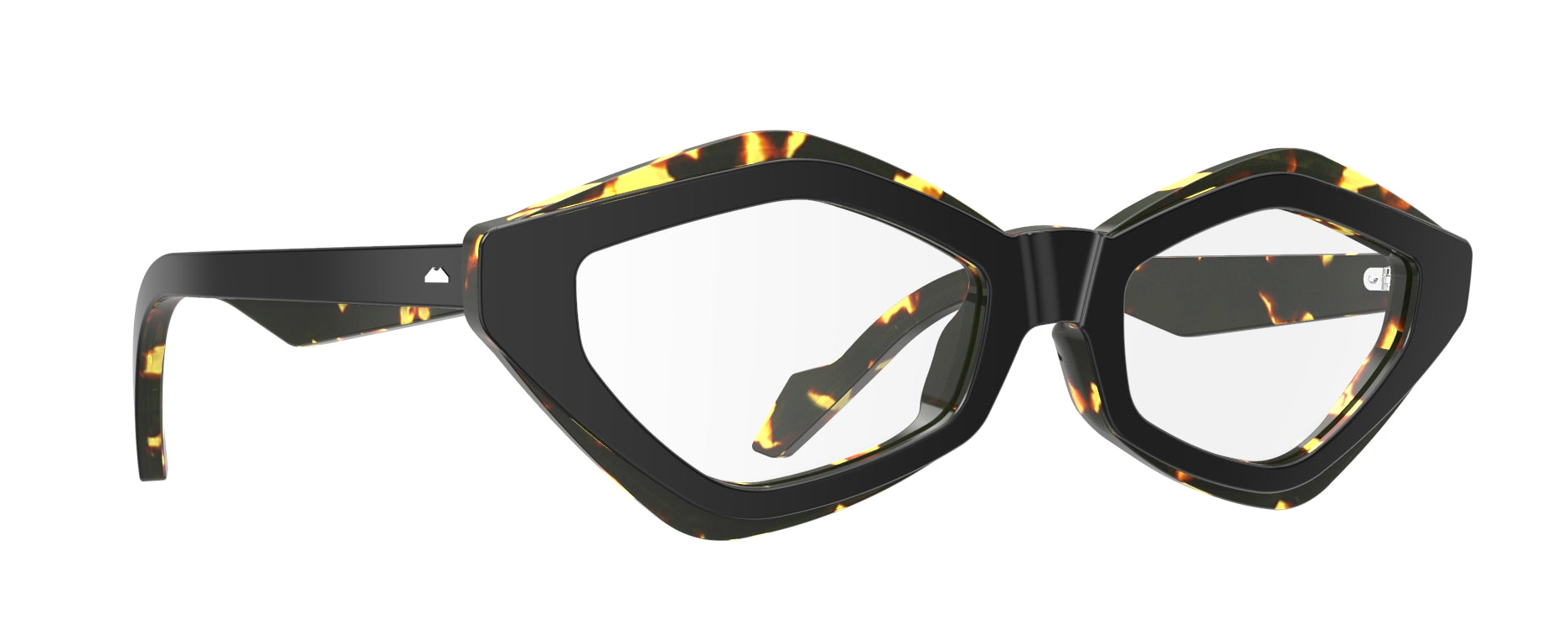 Original Vintage Sunglasses Gloss Double GD02 Dark Yellow Bichromatic Frame