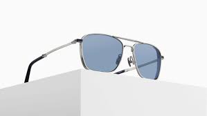 Matsuda M3135-PW – Palladium White Titanium Navigator Sunglasses with Cobalt Blue Lenses