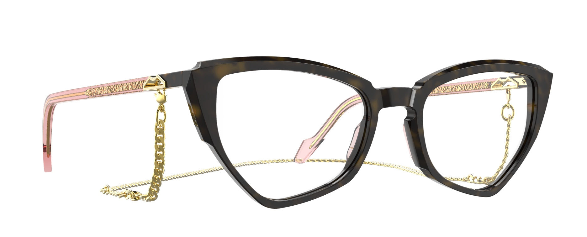 Original Vintage Sunglasses Naples Bay NB09 Havana Gold Cat-Eye Frame with Detachable Chain