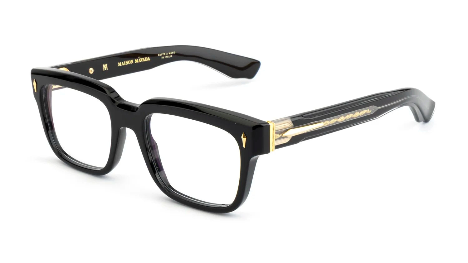 Maison Mavada LUX 1 C.7007/BXLR Black and Gold Square Optical Frame