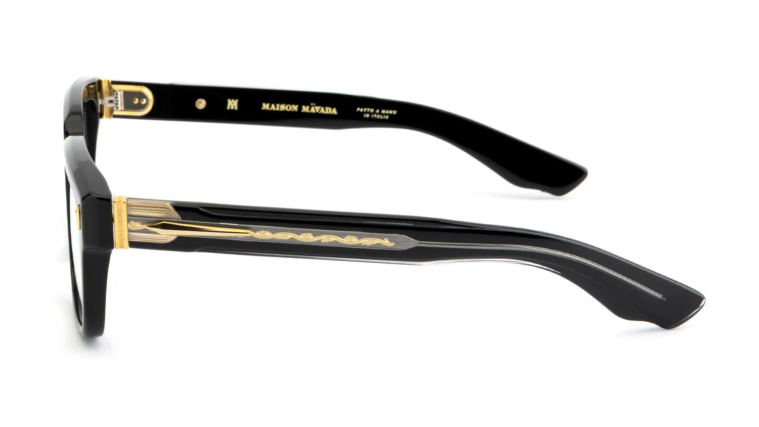 Maison Mavada LUX 1 C.7007/BXLR Black and Gold Square Optical Frame