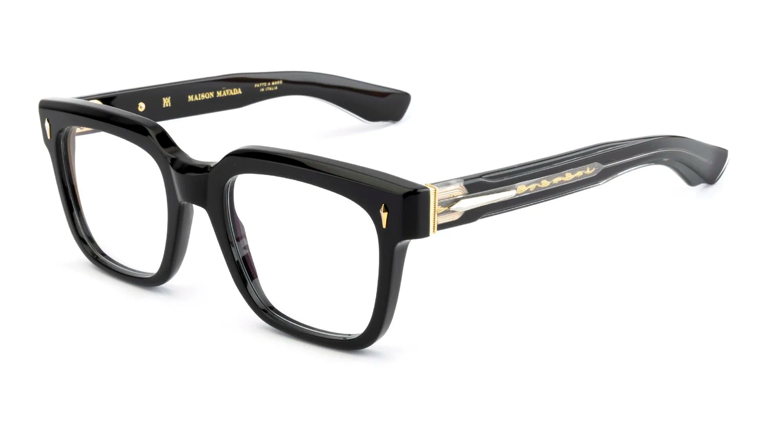 Maison Mavada LUX 2 C.7007/BXLR Black and Gold Square Optical Frame