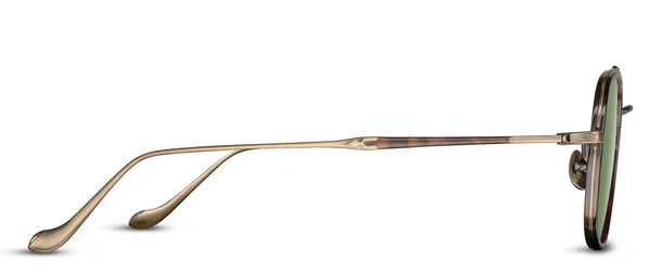 Matsuda M3123 AG-DTO/55 – Antique Gold Square Sunglasses with Brown Lenses