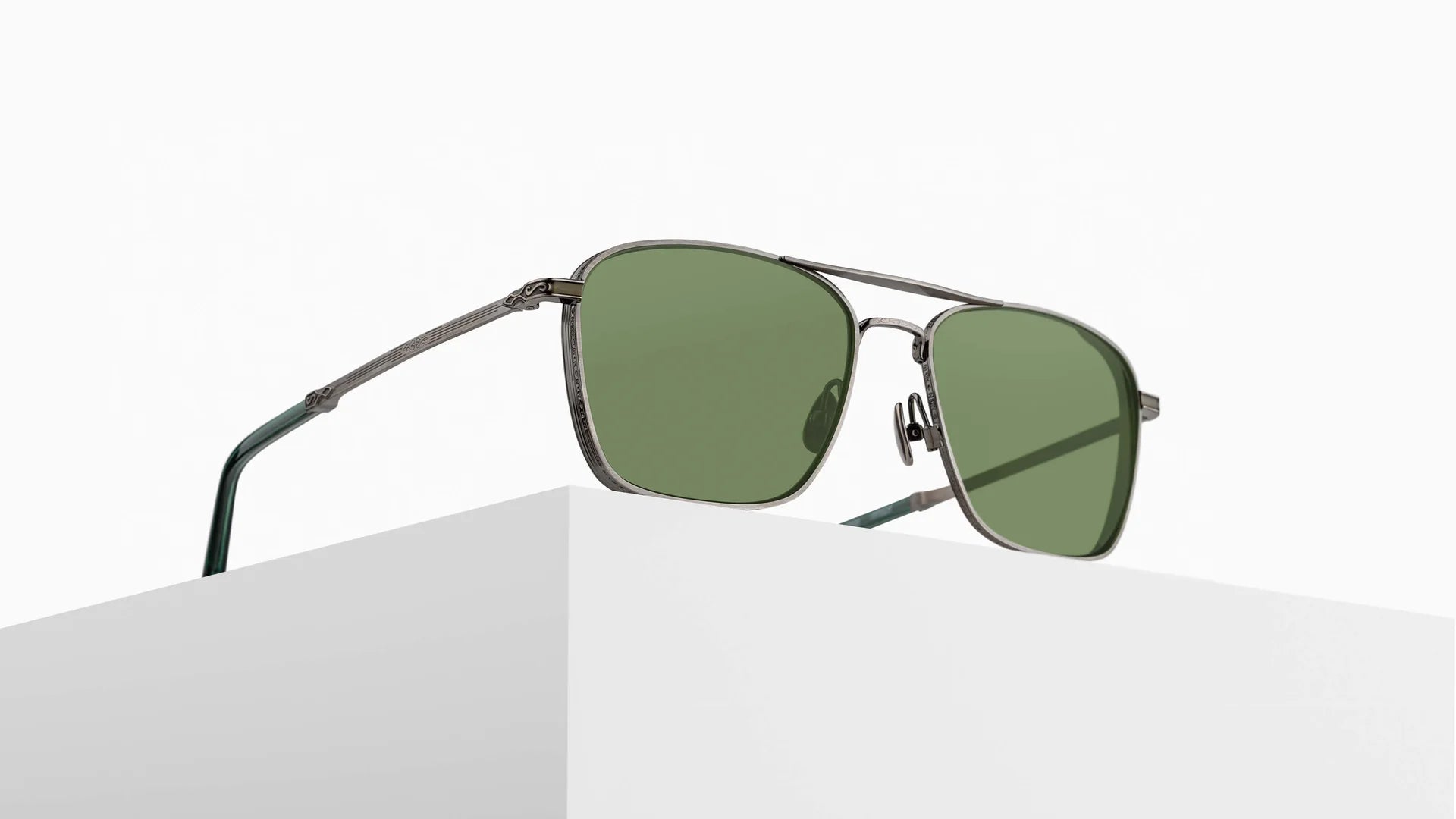 Matsuda M3135 AS/56 – Antique Silver Titanium Navigator Sunglasses