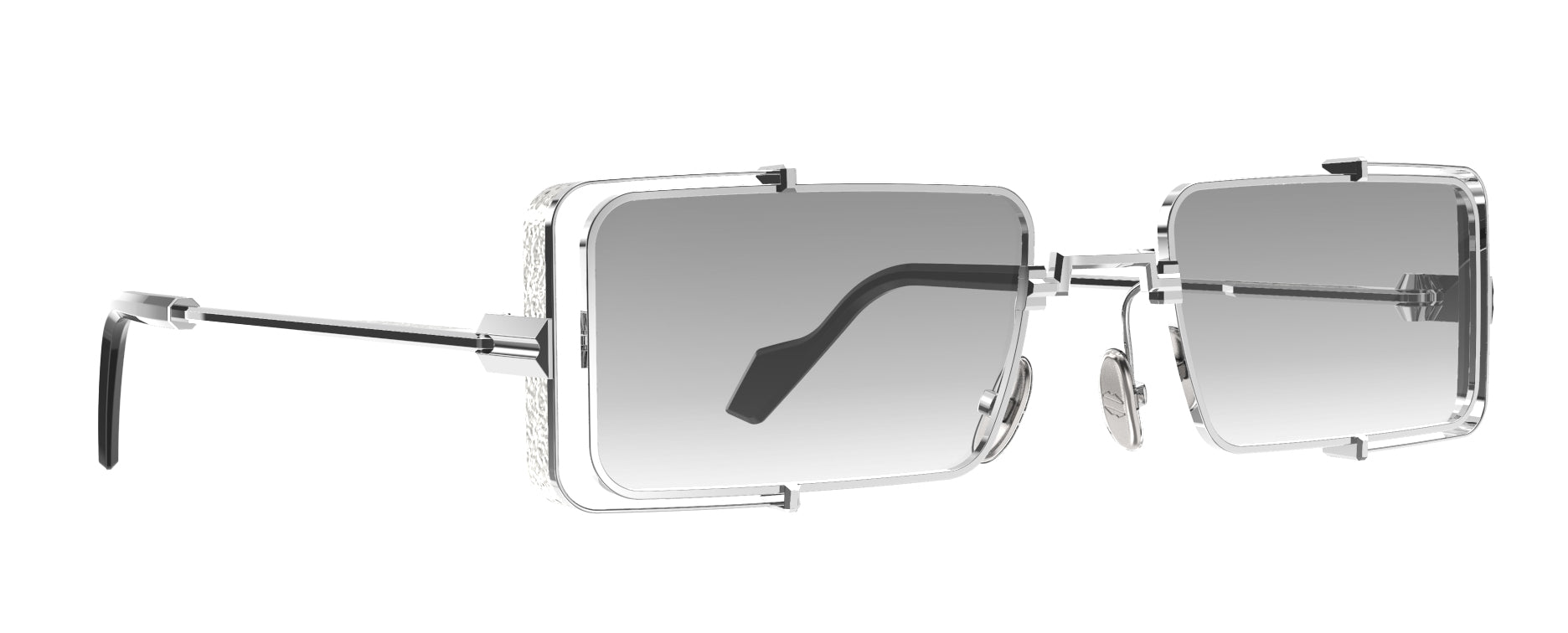 Original Vintage Sunglasses Twenties TW02 Silver Frame with Shaded Grey 20% Lenses