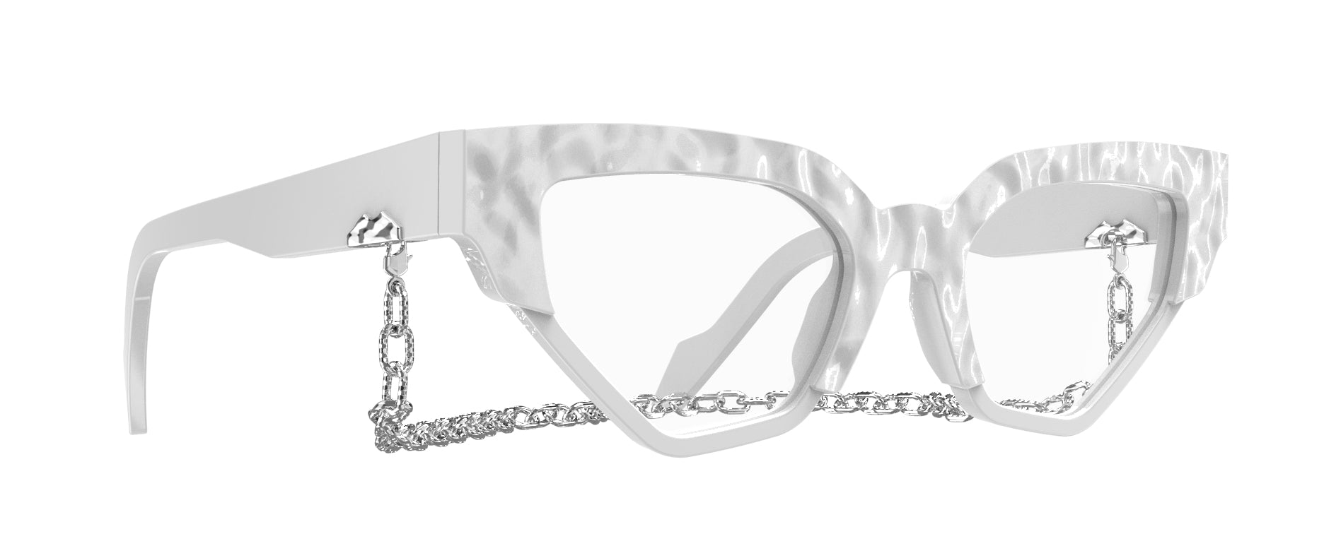 Original Vintage Sunglasses Naples Wave NW03 White Geometric Frame